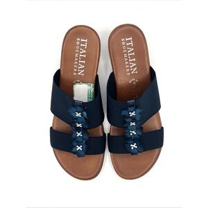 New Sandals, by Italian Shoemakers Women's Wedge Sandals 8.5 Bright Florall Blue